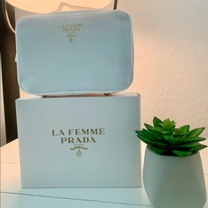 Authentic Prada La femme fragrance cosmetic bag